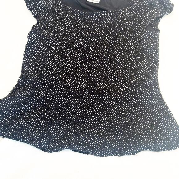 Abercrombie Kids Black Polka Dot Top sz 11/2 Girl's Short Sleeve Blouse - Picture 4 of 6